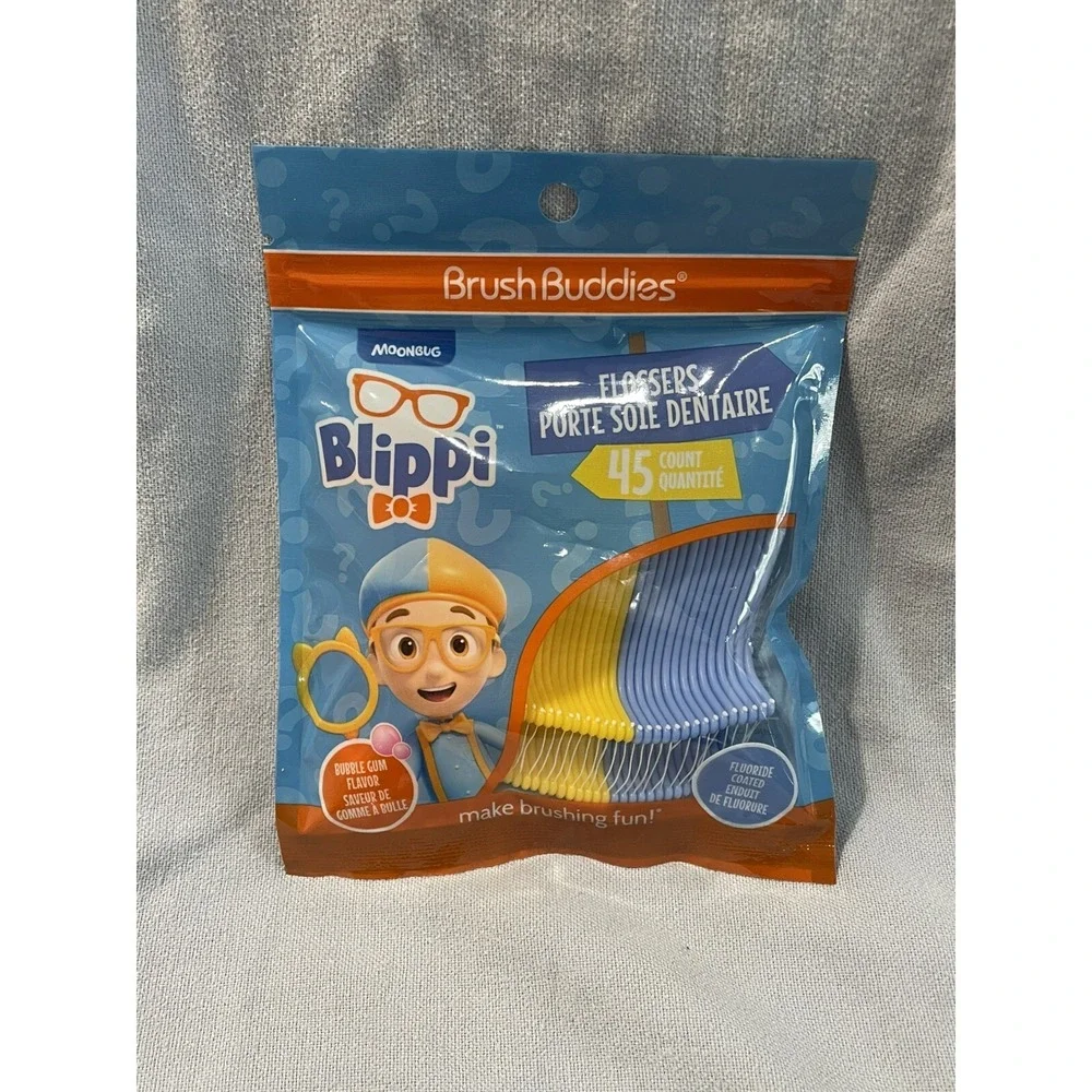 NEW Kid's Blippi Brush‎ Buddies Soft Toothbrush, Cup, Flossers, & Cap Set